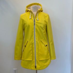 Barneys New York Yellow Hooded Raincoat / Exterior Pockets / Size XS